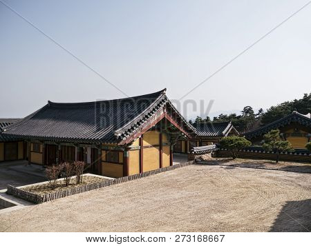 Traditional Korean Houses In Naksansa Temple, Yangyang City, South Korea
