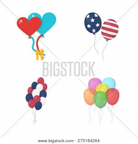 Vector Design Of Happy And Fun Symbol. Collection Of Happy And Balloon Vector Icon For Stock.