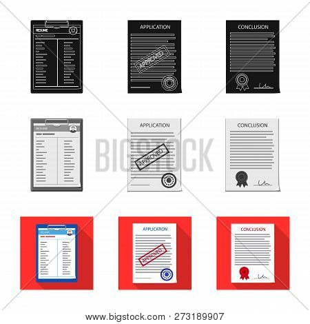 Isolated Object Of Form And Document Logo. Collection Of Form And Mark Stock Symbol For Web.