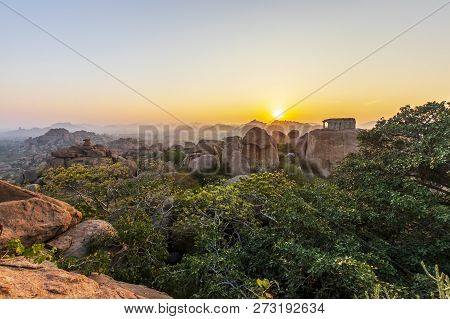 Sunrise In Humpi, State Karnataka, India.