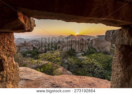 Sunrise In Humpi, State Karnataka, India.