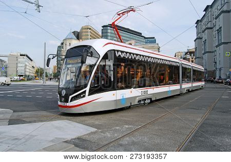 Moscow, Russia - September, 2017: Tram 71-931m 
