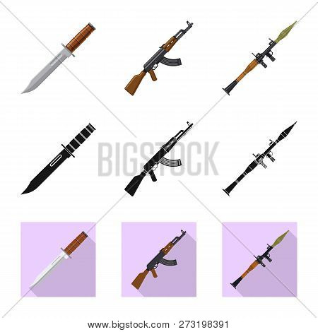 Vector Design Of Weapon And Gun Icon. Collection Of Weapon And Army Vector Icon For Stock.