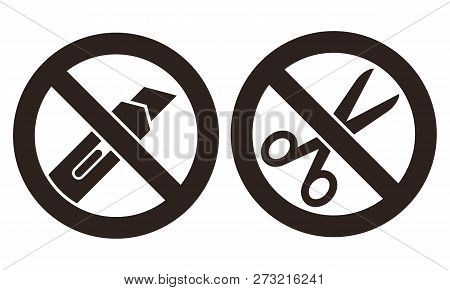 Do Not Open With A Knife Or Scissors Sign Isolated On White Background