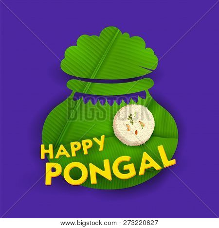 Happy Pongal Holiday Harvest Festival Of Tamil Nadu South India Greeting Background