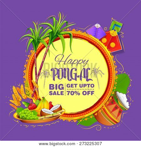 Happy Pongal Holiday Harvest Festival Of Tamil Nadu South India Sale And Advertisement Background