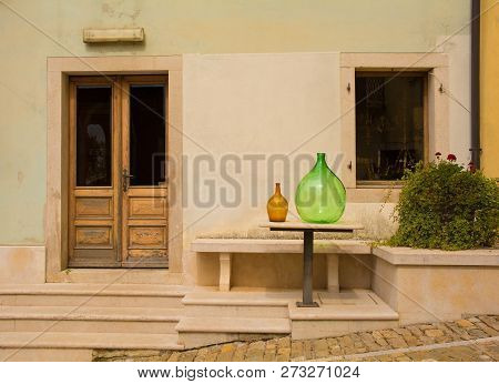 A Building In The Historic Hill Village Of Oprtalj In Istria, Croatia