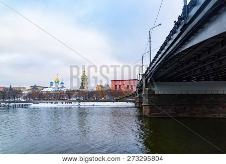 Russia, Moscow - Dec 2018: Novospassky Monastery New Monastery Of The Saviour, Is One Of The Fortifi