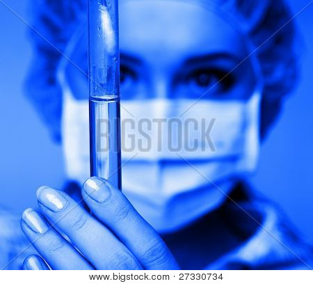 researcher in the laboratory isolated