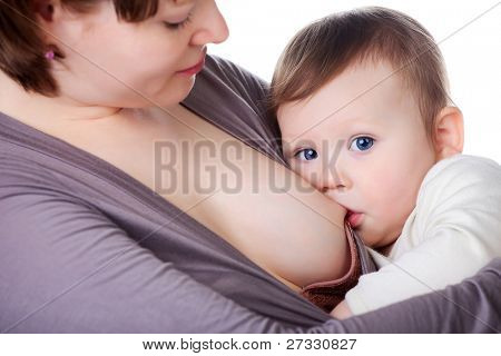 Malé dítě, kojení dívka