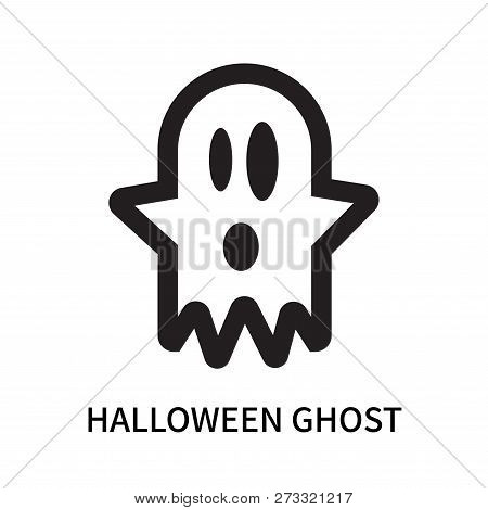 Halloween Ghost Icon Isolated On White Background. Halloween Ghost Icon Simple Sign. Halloween Ghost