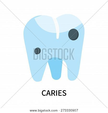 Caries Icon Isolated On White Background. Caries Icon Simple Sign. Caries Icon Trendy And Modern Sym