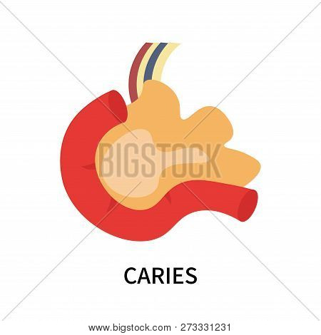 Caries Icon Isolated On White Background. Caries Icon Simple Sign. Caries Icon Trendy And Modern Sym