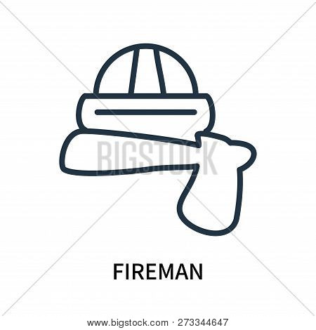 Fireman Icon Isolated On White Background. Fireman Icon Simple Sign. Fireman Icon Trendy And Modern 