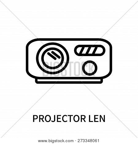 Projector Len Icon Isolated On White Background. Projector Len Icon Simple Sign. Projector Len Icon 