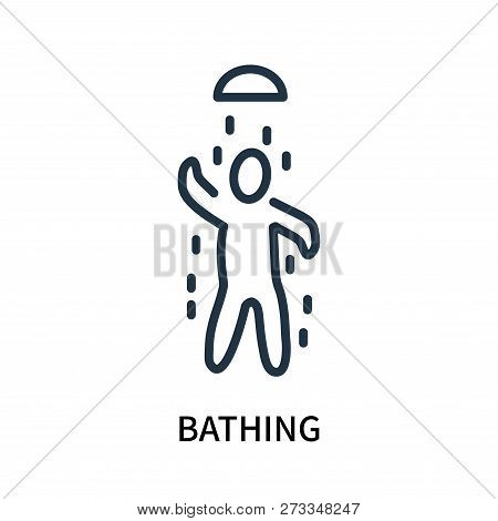 Bathing Icon Isolated On White Background. Bathing Icon Simple Sign. Bathing Icon Trendy And Modern 