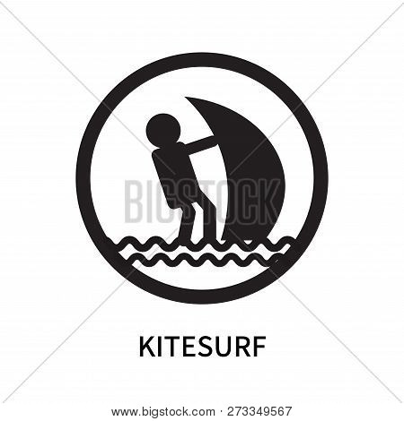 Kitesurf Icon Isolated On White Background. Kitesurf Icon Simple Sign. Kitesurf Icon Trendy And Mode