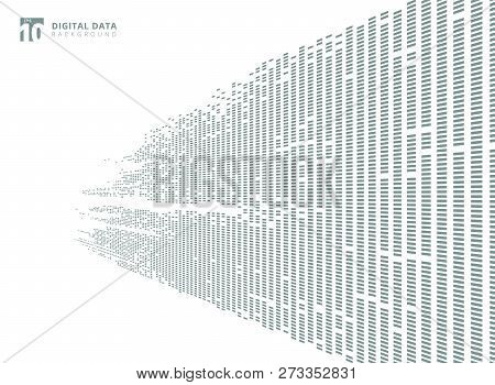 Abstract Technology Digital Data Square Gray Pattern Pixel Prespective Background With Copy Space. V
