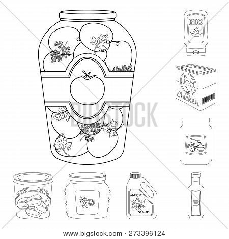 Vector Design Of Can And Food Logo. Collection Of Can And Package Vector Icon For Stock.
