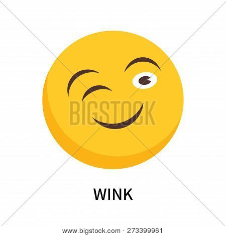 Wink Icon Isolated On White Background. Wink Icon Simple Sign. Wink Icon Trendy And Modern Symbol Fo