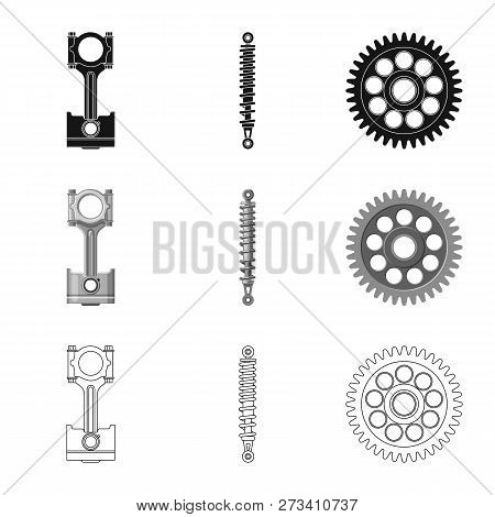 Isolated Object Of Auto And Part Icon. Collection Of Auto And Car Vector Icon For Stock.