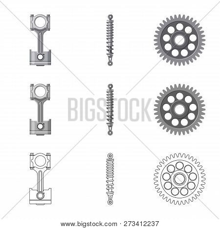 Isolated Object Of Auto And Part Symbol. Set Of Auto And Car Stock Vector Illustration.