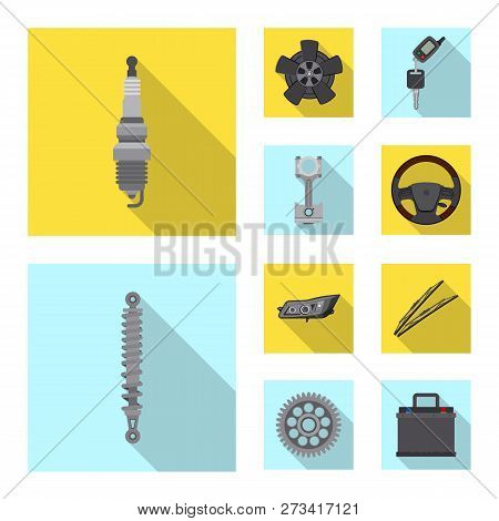 Vector Design Of Auto And Part Sign. Set Of Auto And Car Stock Vector Illustration.