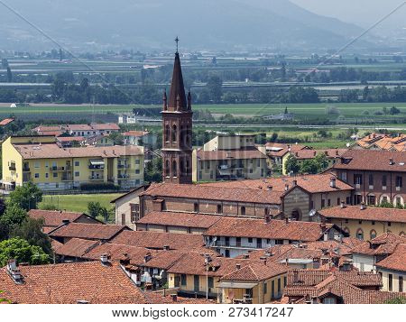 Saluzzo, Cuneo, Piedmont, Italy: Panoramic View Of The Historic City