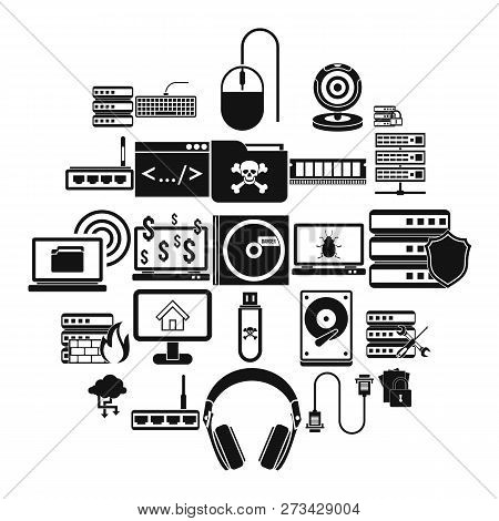 Command Line Icons Set. Simple Set Of 25 Command Line Icons For Web Isolated On White Background