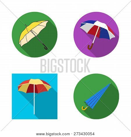 Vector Design Of Umbrella And Cloud Icon. Collection Of Umbrella And Rain Stock Vector Illustration.