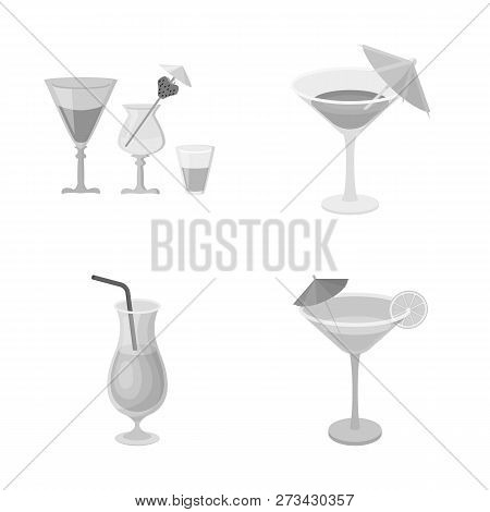 Isolated Object Of Cocktail And Menu Icon. Collection Of Cocktail And Margarita Vector Icon For Stoc