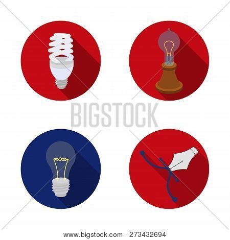 Vector Design Of  And Lightbulb Symbol. Collection Of  And Idea Stock Vector Illustration.