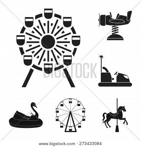 Isolated Object Of Fun And Horse  Sign. Set Of Fun And Circus Stock Vector Illustration.