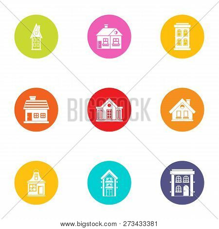 Residence Icons Set. Flat Set Of 9 Residence Icons For Web Isolated On White Background