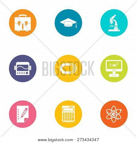 Scientific Examination Icons Set. Flat Set Of 9 Scientific Examination Icons For Web Isolated On Whi