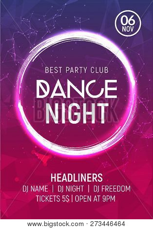 Abstract Disco Dance Night Party Poster Brochure Design Backgorund. Creaive Flyer Music Show Enterta