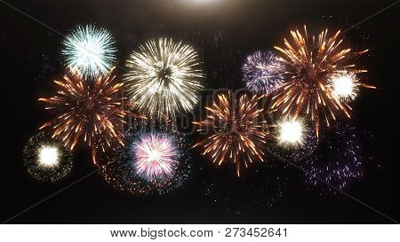 3d Render Of Various Fireworks And Salute