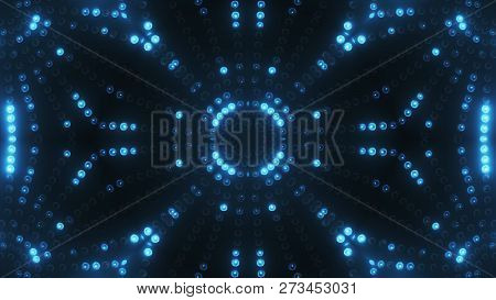 3d Render Blue Circle Led Vj Background