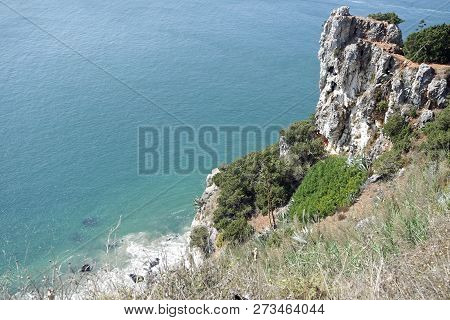 Wild Shore Line At Nazare Village In Portugal