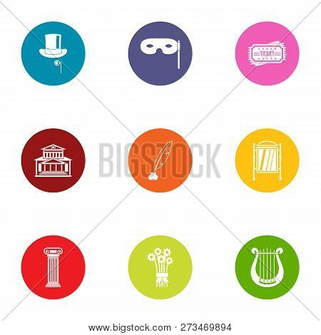 Pageant Icons Set. Flat Set Of 9 Pageant Icons For Web Isolated On White Background