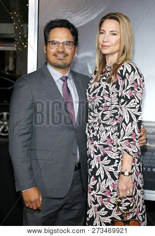 Michael Pena and Brie Shaffer at the World premiere of 'The Mule' held at the Regency Village Theatre in Westwood, USA on December 10, 2018.