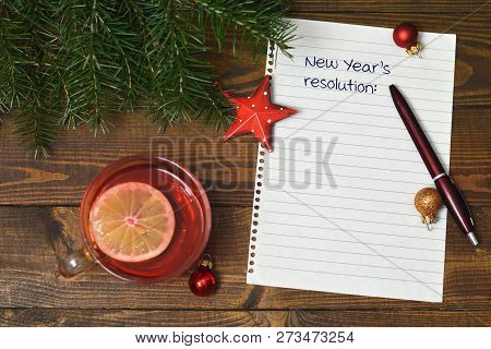 New Years Resolution Concept.  Paper For Writing New Years Resolution