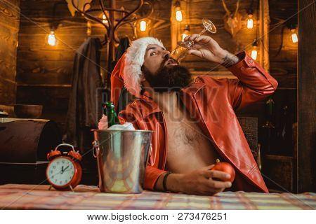 New Year Drinking. Santa Drink Champagne. New Year Champagne. Boys, Were Better Off Drinking Today. 