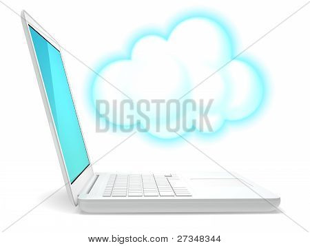 Laptop och moln