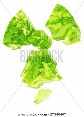 radioaktivitet symbol uran glas