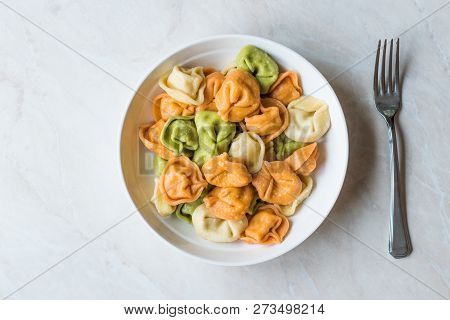 Tri Colored Tortellini Pasta / Multicolor Or Colorful