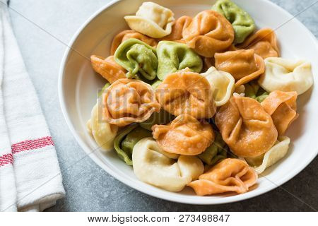 Tri Colored Tortellini Pasta / Multicolor Or Colorful