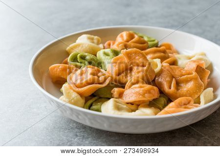 Tri Colored Tortellini Pasta / Multicolor Or Colorful
