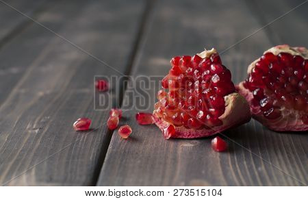 Red Pomegranate With Juicy Seeds