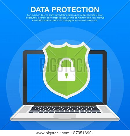 Data Protection, Privacy, And Internet Security. Vector Stock Illustration.